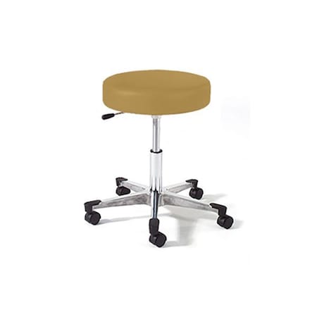 Physician Stool W/ Aluminum Base, Knob Handle, Crst. Backrest, Ht.-High, Tan